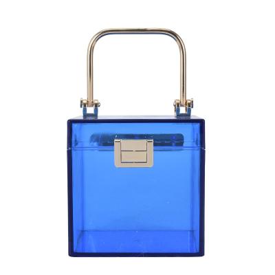 China Acrylic female bag new 2021 evening launched over the web simple celebrity niche bag portable transparent shoulder box bag for sale