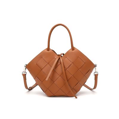 China High Quality Female Handbags Fashion Genuine Cowhide Leather Woven Shoulder Messenger Luxury Female Handbags For Women for sale