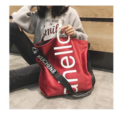 China Hot Sale Lady Handbags Shoulder Tote Bag Elegance Handbags Solid Color Plush Letter Bag Women Purse Tote Bag Women Tote Bag Solid Color Large for sale