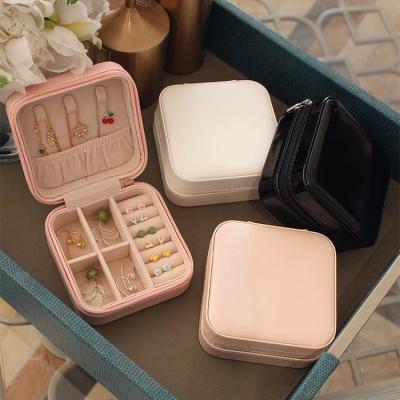 China Simple Portable Earrings Ring Small Box Nail Ring Bracelet Earring Storage Box Fashion Jewelry Box Travel for sale