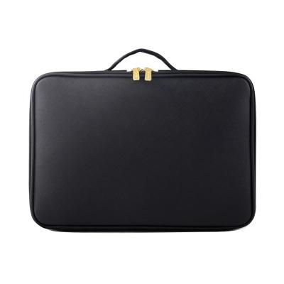 China ENGLAND STYLE Denuoniss Professional PU Leather Brush Train Case Bags Travel Beauty Cosmetic Organizer Makeup Case for sale