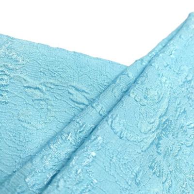 China Shrink-Resistant Blue Chiffon Fabric Dress Jacquard Polyester Digital Printing 100% Polyester Woven Fabric for sale