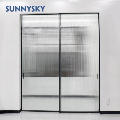 China Sound Insulation Aluminum Glass Sliding Door And Wholesale Price New Design Waterproof Double Narrow Frame for sale