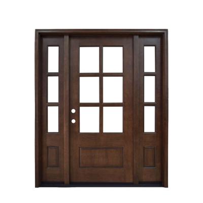 China Interior Sound Insulation And Waterproof Residential Antique Frame Double Frosted Wrought Iron Glass Door for sale