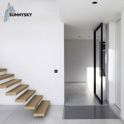 China Sound Insulation Pivot And Waterproof Two Way Aluminum Swing Entry Floor Spring Glass Door For Commercial for sale