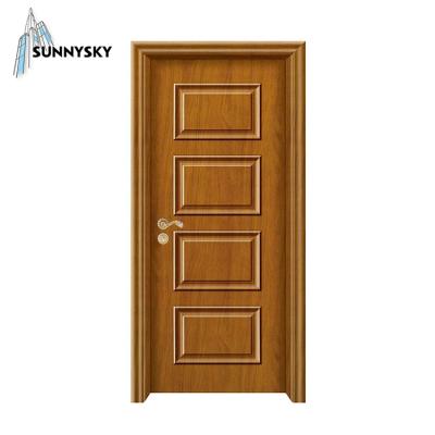 China Modern Factory Direct Single Stained White Wooden Veneer MDF Timber Door for sale