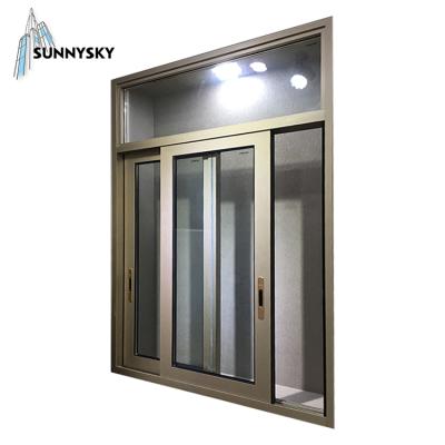 China Residential Folding Glass Screen Price Low-E Thermal Break Aluminum Sliding Window With Screen for sale