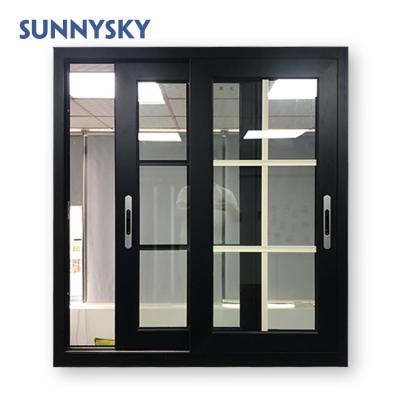 China American Folding Screen Double Hung Window Sliding Sash Window With Thermal Break Aluminum Frame for sale