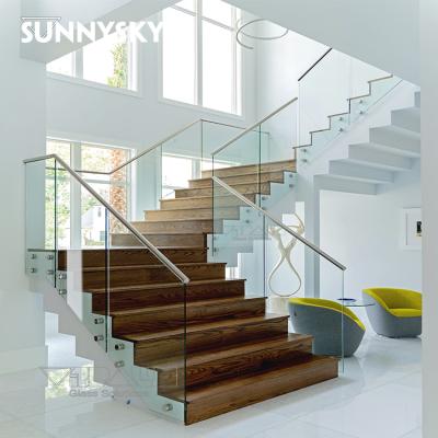 China Modern Style Tempered Glass Staircase Heat Soaking Balustrade Glass Balustrade for sale