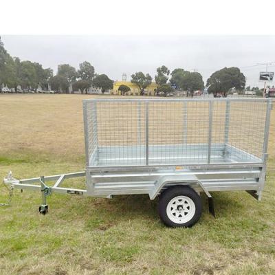 China industrial & Farm Transport Galvanized Single Axle Small Cage Trailer 8X5 Car Box Trailer Atmosphere 750KG for sale