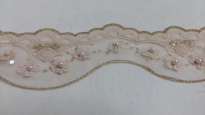 China Lace trim with bead, high quality lady beads trimming for sale