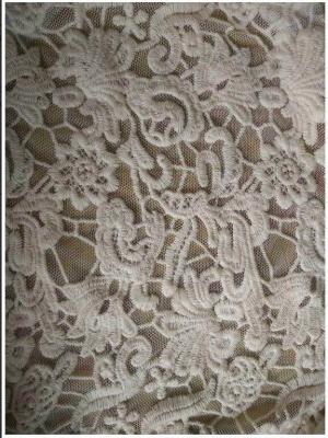 China Elegant polyester lace, embroidery lace fabric chemical lace fabric micro fiber lace fabric 150cm for sale