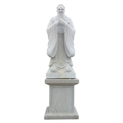 China Confucius Education West Ancient Chinese Celebrity White Marble Kongzi Statue For Outdoor Garden Campus Square for sale