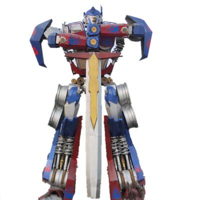 China Folk Art Transformers Robot Stainless Steel Film-Themed Sculpture for sale