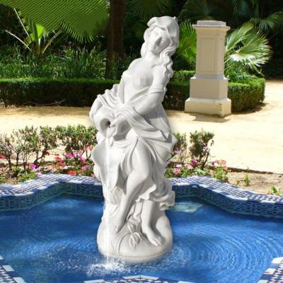 China Autumn European Fountain Water Indoor Decorative with European Angel Goddess Sculpture for sale