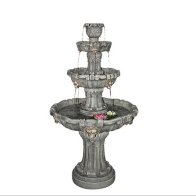 China Outdoor Or Indoor Home Small Stone House / Villa / Hotel / Garden Carving Customized Running Water Fountain With Lion Head for sale