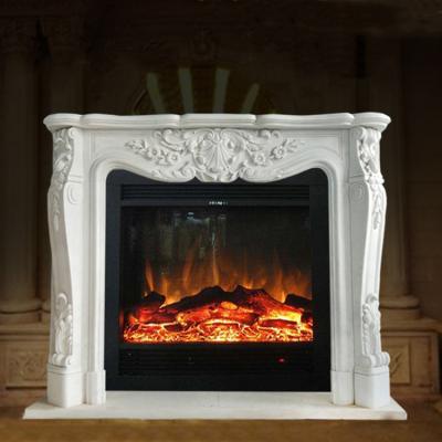 China Villa Traditional European Natural Marble Fireplace Home Decor for sale