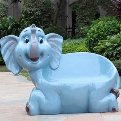 China Europe FRP Resin Sculpture Of Cartoon Elephant Animal Bench In Kindergarten for sale