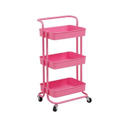 China Minimalist Top Selling Guaranteed Top Quality Guaranteed Kitchen 3 Tier Adjustable Kitchen Trolley Bin Rack Utility Cart Bathroom Cart Storage for sale