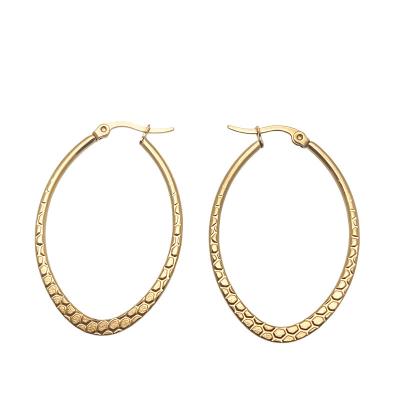 China 2022 fashion big round wire cheap korean fashion minimalist trendy custom bling flattened texture earrings for sale