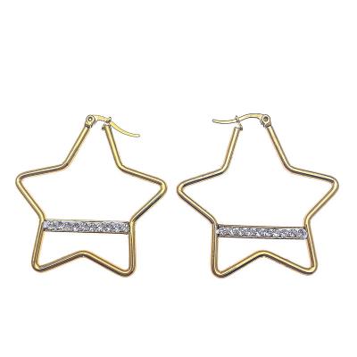 China FASHIONABLE pointed five star earrings wish geometric star earrings European and American popular jewelry titanium steel stainless steel for sale