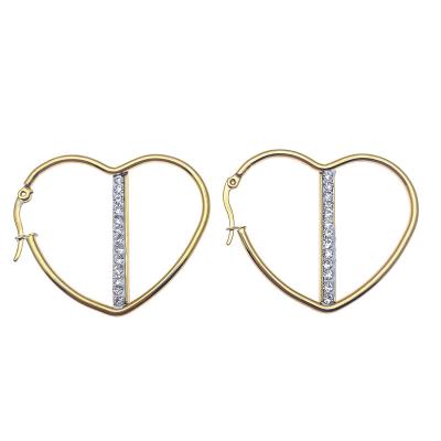 China Korea gold dongdamen titanium heart-shaped simple heart-shaped earrings stainless steel love plated earrings large earrings for sale