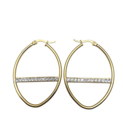 China FASHIONABLE stainless steel simple oval earring coil is suitable for ladies and girls to attend banquet. thin gold earrings for sale