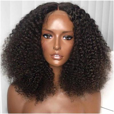 China Deep Wave Afro Kinky Curly Synthetic Lace Up Non Bob Wig For Black Women for sale