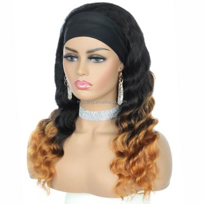 China Hot Sale Top Quality 150% Destiny Head Band Loose Curly Wigs Hair Band Top Quality Real Sellers for sale