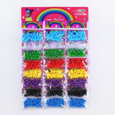 China Decoration Baby Hair Beads Set For Crocheting Hair Accessories Plastic Colorful Bead Popular Decoration Hair Ties Beads for sale