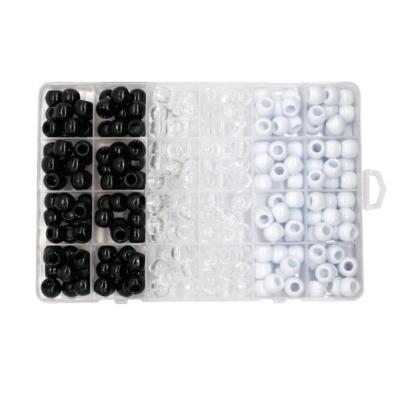 China Braid Jewelry Hair Accessories Jewelry Hair Accessories Black and White Transparent Beads Set 12mm Boxed Dirty Braid for sale