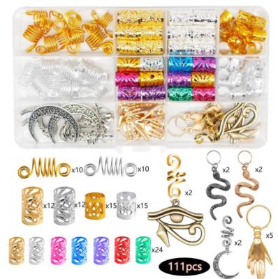 China Braid Jewelry Hair Accessories 111pcs Slot Dreadlock Jewelry Braid Pendant Hair Beads Braiding Hair Accessories for sale