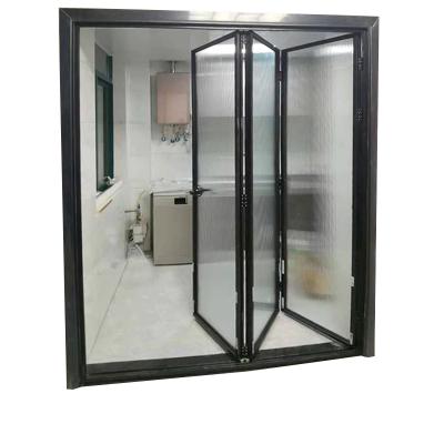 China Waterproof Outdoor Aluminum Kitchen Bifold Door Room Modern Aluminum Bi Folding Balcony Balcony Glass Entry Doors for sale