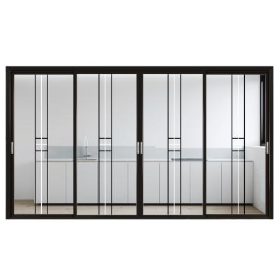 China Hotel Waterproof Apartment Aluminum Sliding Door Modern Exterior Glass Sliding Doors for sale