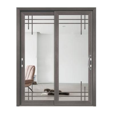 China Modern Design Waterproof Aluminum Frame Shatterproof Exterior Sliding Glass Door for sale