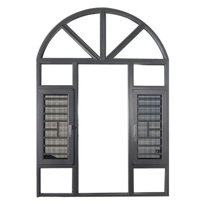 China Double Style Aluminum French Openable Thermal Glass Casement Window Swing Break Windows Commercial Half Round Windows for sale