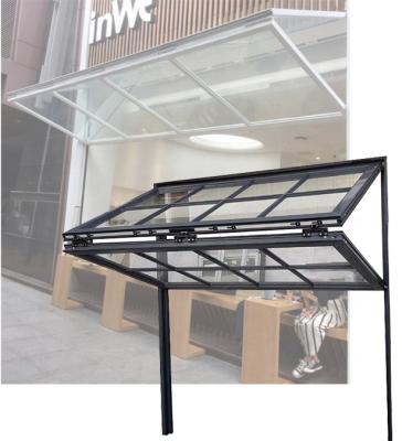 China Large Folding Screen Control Automatic Thermal Break Sliding Up Vertical Folding Window Grill Aluminum Fold Up Stained Glass Folding Glass Window for sale