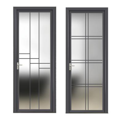 China Supplier Waterproof Gold Aluminum Kitchen Interior Swinging Glass Door For Villa for sale