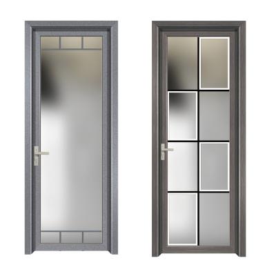 China Waterproof Silent Aluminum Frame Kitchen Bathroom Single Leaf Swing Out Interior Glass Doors for sale