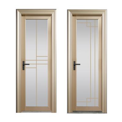 China 2021 Hot Selling Modern Entry Door Water Resistant Waterproof Aluminum Framed Swing Bathroom Glass Doors for sale