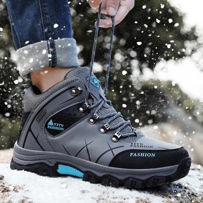 China Men Winter Anti-Slippery Snow Boots Waterproof Leather Sneakers Super Warm Mens Boots Outdoor Male Hike Boots Work Shoes for sale