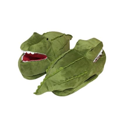 China Light Home Slippers Plush Slippers Crocodile Crocodile Green Bag With Autumn And Winter Cotton Indoor Warm Warm Slippers for sale