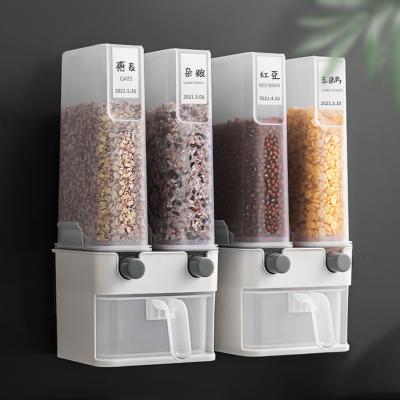 China Modern 2-Grid Rice Dispenser Sealed Rice Bucket Household Cereal Storage Box Kitchen Dry Storage Tub For Cereal for sale