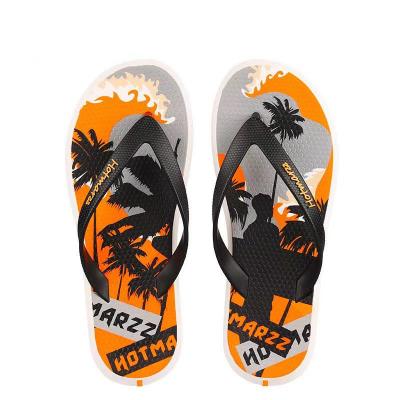 China Hotmarzz 2021 New Pattern Flip Flops Summer Men Sea Beach Shoes OEM Custom Slippers Shoes Non-Slip Outdoor Wear-Resistant CSI Sandals for sale