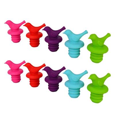 China Viable Hot Sale Cheap Amazon Bird Design Silicone Sealed Wine Champagne Beverage Sauce Bottle Stopper for sale