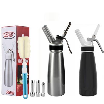 China Customized Highly Durable Aluminum Cream Whipper Viable With 3 Various Stainless Culinary Decorating Nozzles And 1 Brush for sale