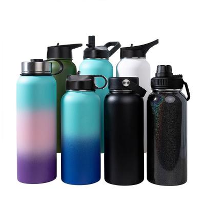 China 18oz 24oz 40oz 60oz PORTABLE Leak Proof Reusable Wide Mouth Stainless Steel Flask Thermos For Outdoor Camping Gym for sale