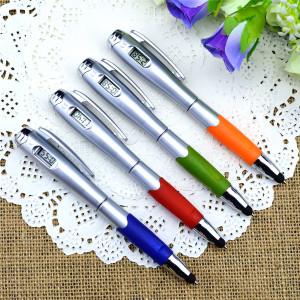 China 2015 hot-selling high quality LED light ballpen，Ballpen with touch screen and LED light for sale