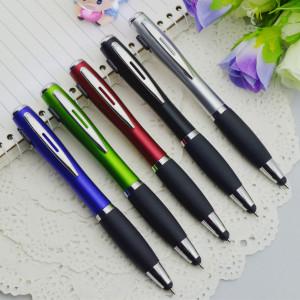 China 2015 hot-selling high quality LED light ballpen，Ballpen with touch screen and LED light for sale