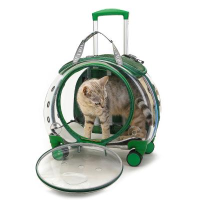 China Portable Pet Bag Trolley Pet Bag Pet Backpack Pet Backpack Stored Transparent Bubble Box Portable Flight Case for sale